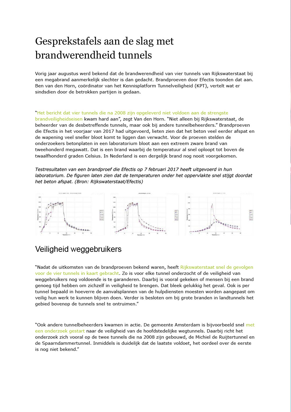 Gesprekstafels aan de slag met brandwerendheid tunnels